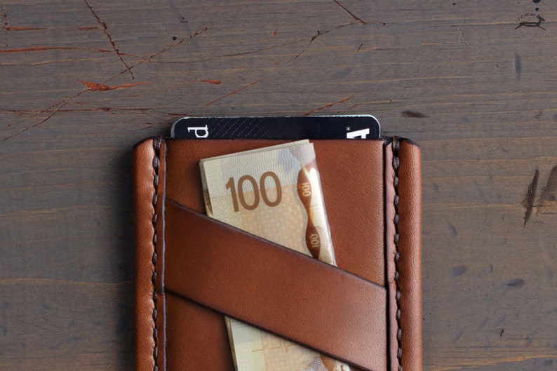 Slim Leather Wallet Business Card Holder ID Wallet EDC Wallet Minimalist Wallet Card Wallet Custom Wallet Money Clip Wallet image 6