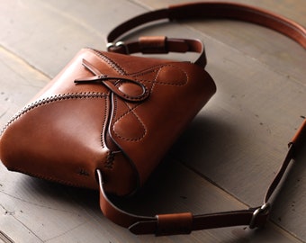 Leather Shoulder Bag - Women&#39;s Cross Body Handbag Purse with Soft Strap - Small Leather Hobo Bag - Women&#39;s Satchel Messenger Saddle Bag