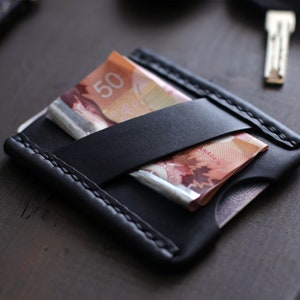 Slim Leather Wallet Business Card Holder ID Wallet EDC Wallet Minimalist Wallet Card Wallet Custom Wallet Money Clip Wallet image 4