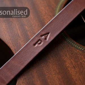Leather Guitar Strap | Custom Guitar Strap | Handmade Guitar Strap | Personalized Guitar | Acoustic Guitar | Bass Guitar Gifts | FOLK style image 8