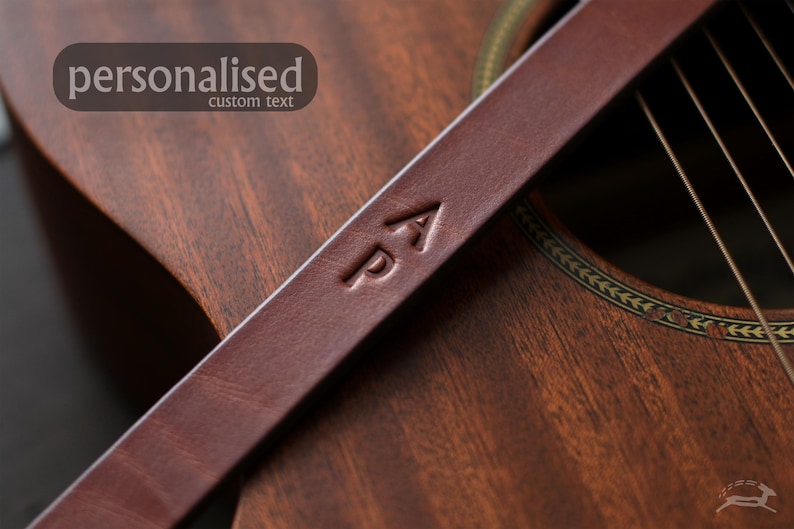 Leather Guitar Strap | Custom Guitar Strap | Handmade Guitar Strap | Personalized Guitar | Acoustic Guitar | Bass Guitar Gifts | FOLK style image 8
