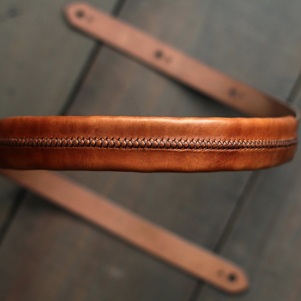 Leather Guitar Strap | Personalised Guitar Strap Leather | Acoustic Guitar Strap | Thin Guitar Strap | Guitarist Gift | XPAD Style