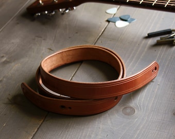 Leather Guitar Straps | Vintage Guitar Strap | Guitar Accessories | Acoustic or Electric Guitar | Banjo Strap | Groomsman Gift | THIN style