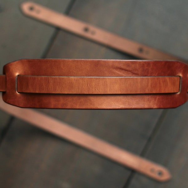 Leather Guitar Strap | Custom Guitar Strap | Handmade Guitar Strap | Personalized Guitar | Acoustic Guitar | Bass Guitar Gifts | FOLK style