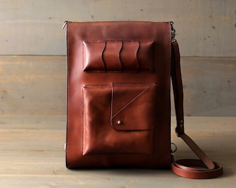 Leather Backpack Satchel - Laptop Bag - Shoulder Bag - Daypack - School Bag - Handmade Leather Bag - Leather Messenger - Men Backpack Women