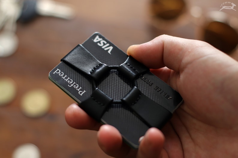 Card Holder EDC Brown Leather Wallet Front Pocket Wallet Etsy