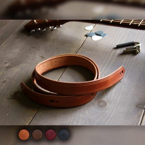 Correas de guitarra de cuero / Correa de guitarra vintage / Accesorios para guitarra / Guitarra acústica o eléctrica / Correa para banjo / Regalo para padrinos de boda / Estilo fino imagen 1
