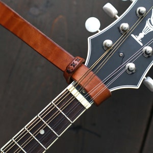 Leather Mandolin Strap Custom Mandolin Strap F-style & A-style Bluegrass Mandolin Leather Strap for Mandolin Instrument FOLK style image 8