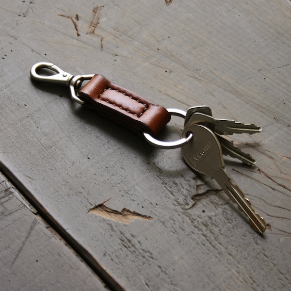 Leather Key Fob Monogrammed - Personalized Leather Key Fob - Custom Leather Key Chain Accessory - Leather Key Holder with Ring or Clasp