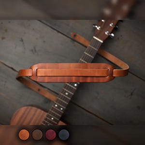 Leather Guitar Strap | Custom Guitar Strap | Handmade Guitar Strap | Personalized Guitar | Acoustic Guitar | Bass Guitar Gifts | FOLK style image 1