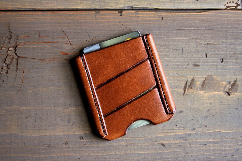 Slim Leather Card Wallet Cardholder Men S Front Pocket Etsy - image 0
