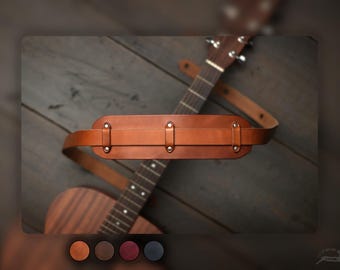 Leather Guitar Strap | Custom Guitar Strap Acoustic or Electric Guitar | Brown or Black Leather Guitar Strap | Musician Gift | BOLD Style