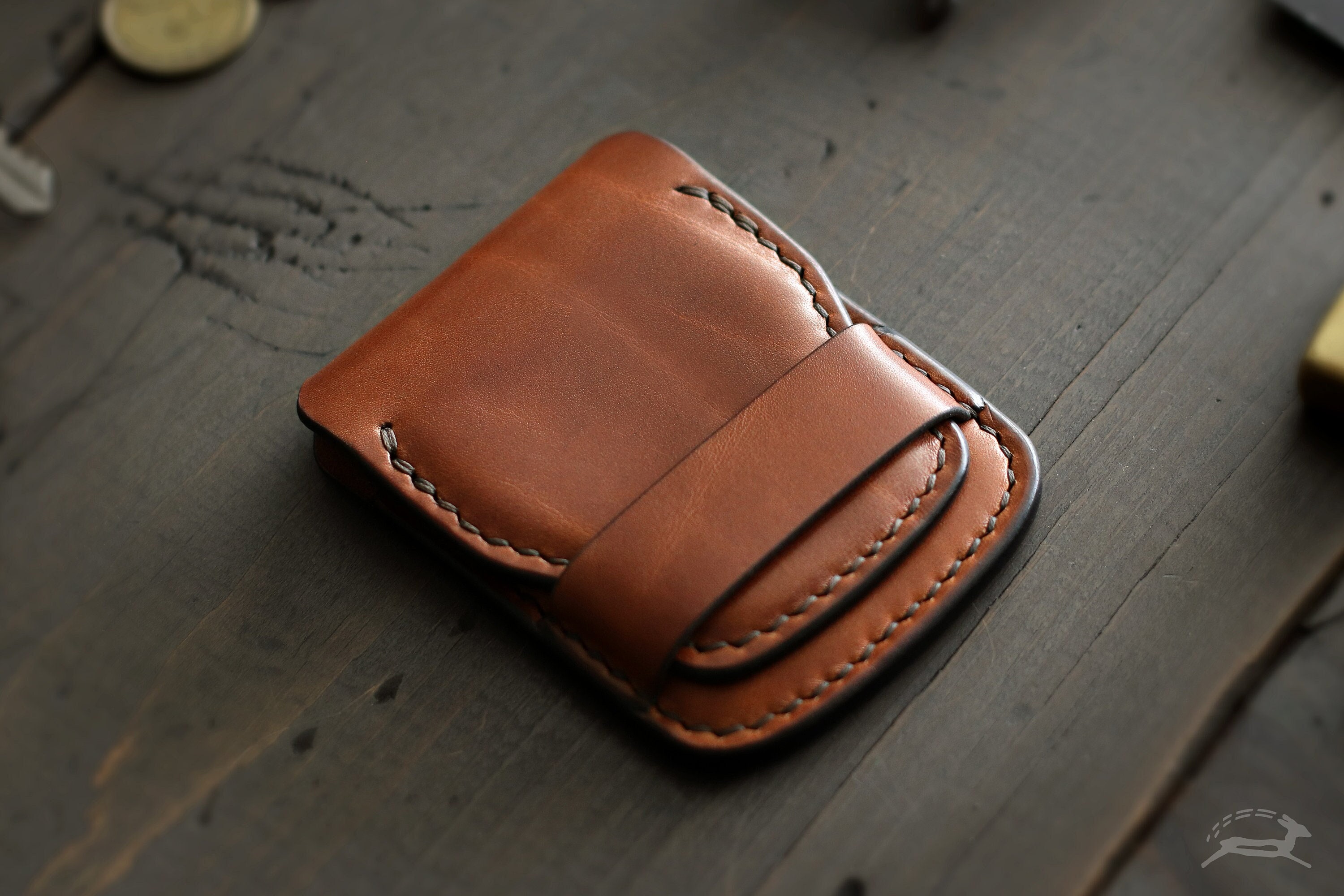 Handmade Leather Wallet - Red Single Size / 4 Initials