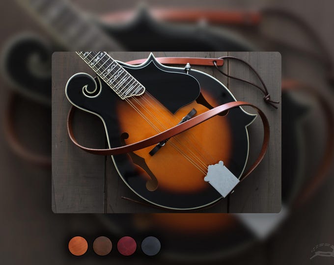 Handmade Leather Mandolin Strap | A-Style, F-Style, Personalized