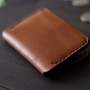 Carteras para tarjetas para hombres / Tarjetero / Cartera de cuero marrón o negro / Cartera pequeña para mujer / Cartera minimalista / Cartera personalizada