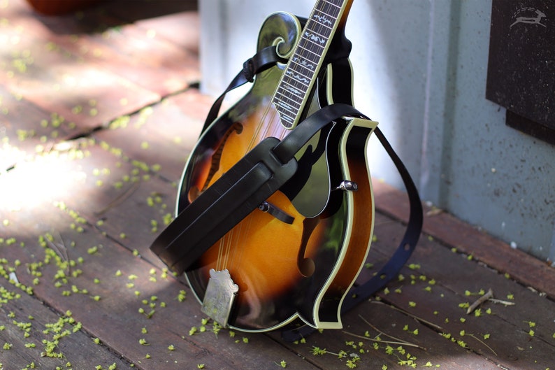 Leather Mandolin Strap Custom Mandolin Strap F-style & A-style Bluegrass Mandolin Leather Strap for Mandolin Instrument FOLK style image 7
