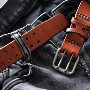 Men's Leather Belt | 1.5" Wide Leather Belt | Custom Leather Belt | Leather Belt for Men | Natural Leather Belt | M-style image 14