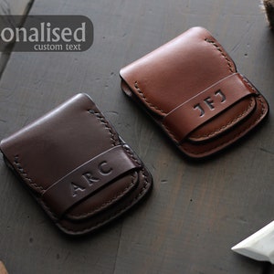 Minimalist Wallet Leather Card Holder Mens Wallet Leather EDC Custom Wallet Leather Wallet Slim Wallet Personalized Wallet FLIP image 3
