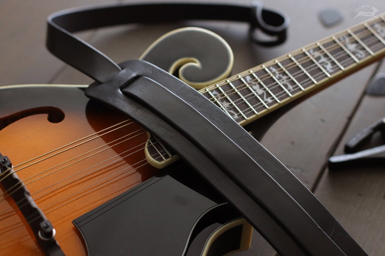 Leather Mandolin Strap Custom Mandolin Strap F-style & A-style Bluegrass Mandolin Leather Strap for Mandolin Instrument FOLK style image 6