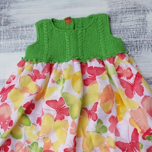 Spring/Summer Dress with Knitted Bodice