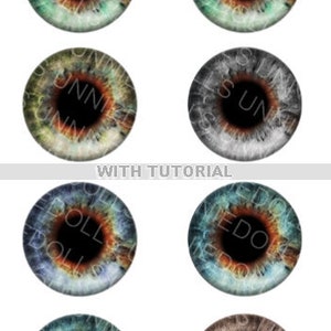 7 Printable REALISTIC Eyechips for Neo Blythe and Pullip Dolls PDF (A4 ...