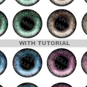 7 Printable REALISTIC Eyechips for Pullip and Neo Blythe Dolls PDF (A4 ...
