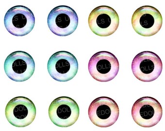 7 Printable FANTASY, glaxy eyechips for Neo Blythe and Pullip dolls PDF (A4, 10x15)