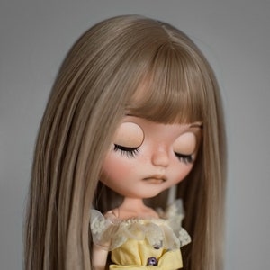 Blythe/Pullip and BJD synthetic brown doll wig - 10" head size