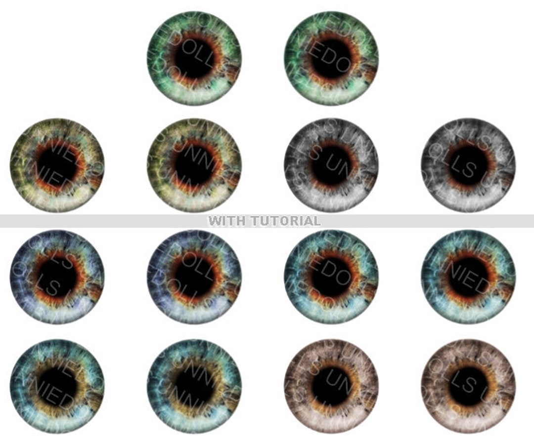 7 Printable REALISTIC Eyechips for Neo Blythe and Pullip Dolls PDF (A4 ...