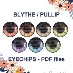 7 Printable Realistic Eyechips for Neo Blythe and Pullip Dolls PDF (A4 ...