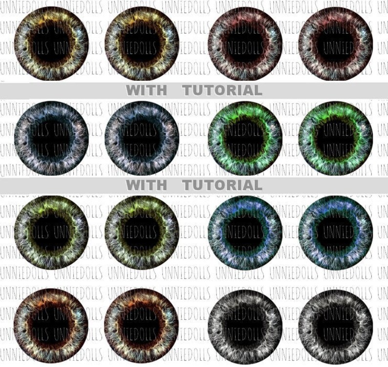 8 Printable REALISTIC Eyechips for Pullip and Neo Blythe Dolls - Etsy ...