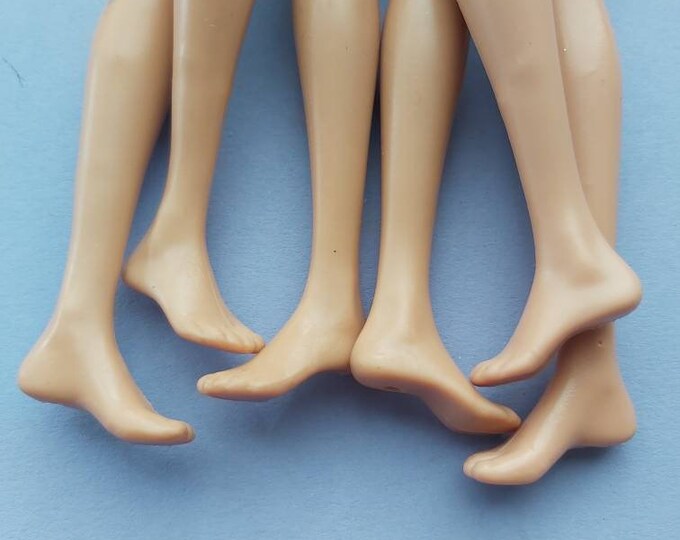Flat Feet, Barbie Doll Legs, Flat Foot, Big Feet, Bendable, Set, 2 Legs, Rubber, Doll Parts