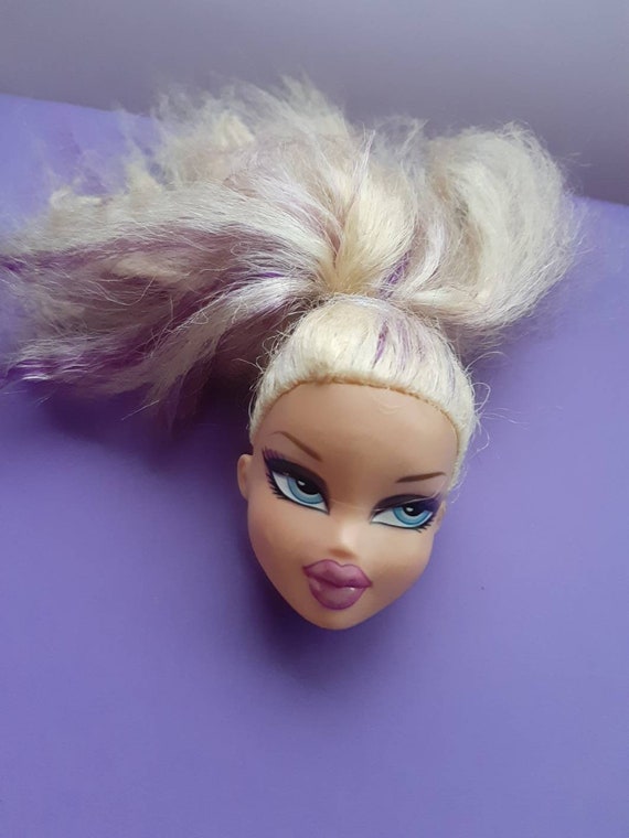 Original Bratz Doll Head Mga Blonde Purple Highlights Blue Etsy