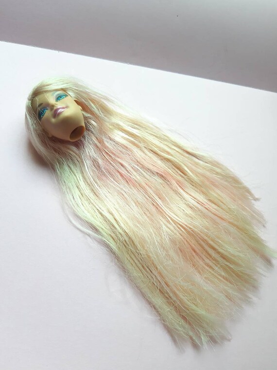 Original Barbie Doll Head Barbie Earrings Very Long Blonde Etsy