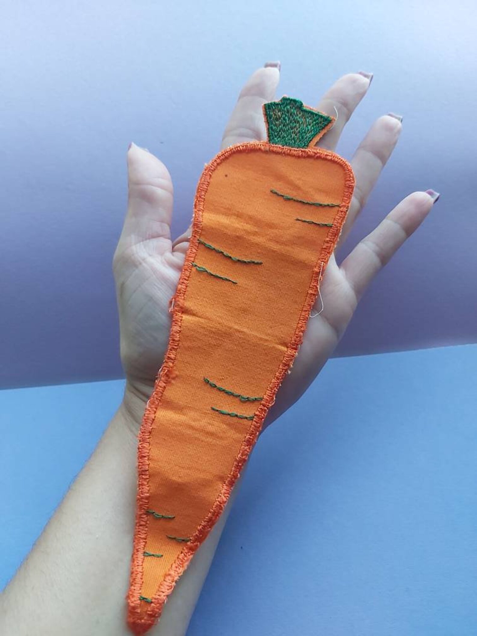 9 Inch Retro Carrot Patch Applique Embroidered Appliques Etsy