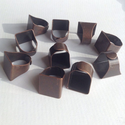 Beadsnice Ring Blank Findings With Two 12mm Glue On Pad Adjustable