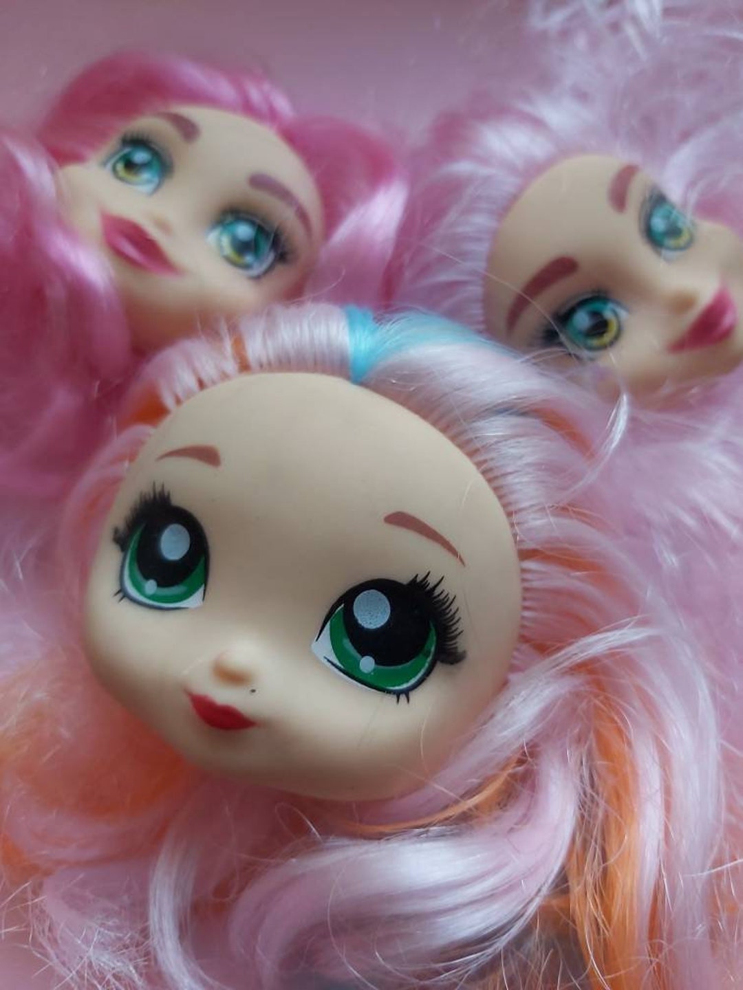 3 Doll Heads Colored Hair Rubber Plastic Doll Parts - Etsy Australia 3 Doll Heads Colored Hair Rubber Plastic Doll Parts - Etsy Australia