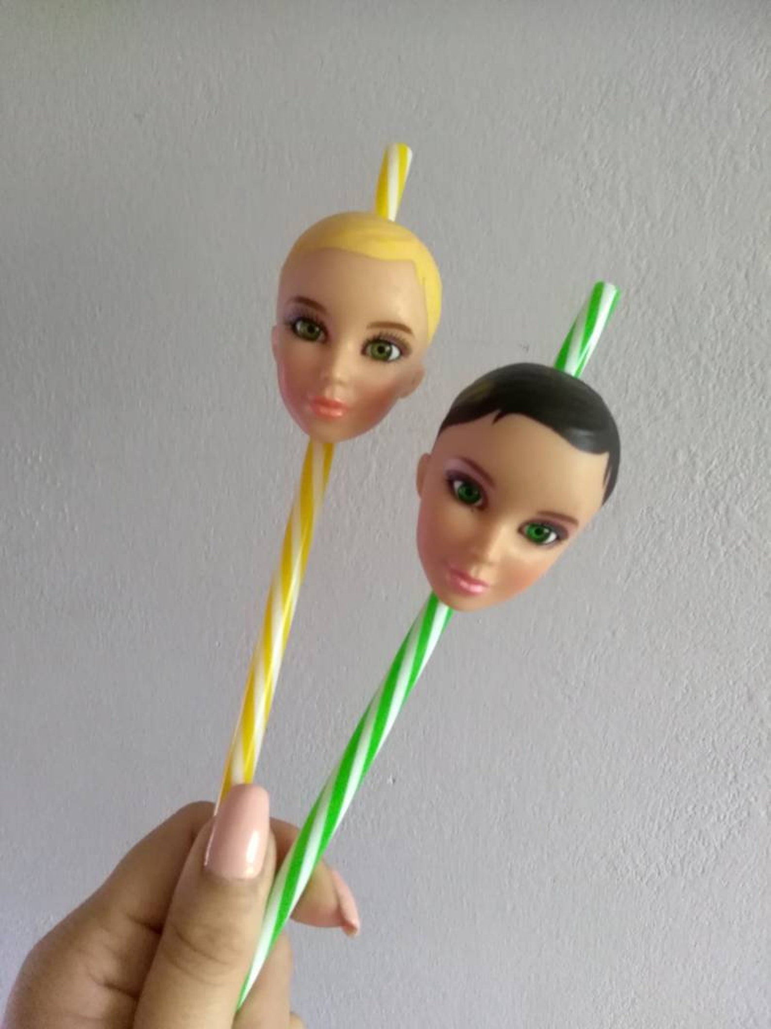 Doll Head Straws rubber plastic doll parts recycled Etsy