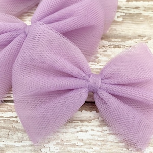 Lavender Tulle Hair Bow: 4&quot; Alligator Clip