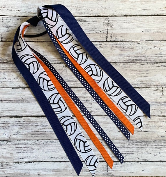 Volleyball Team Spirit Ribbon Ponies Volleyball Hair Ties