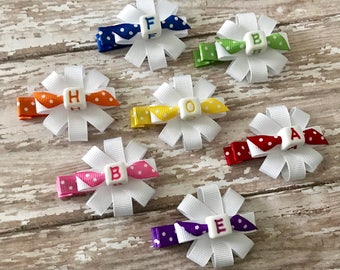 Personalized Girls Hair Bows - Personalized Hair Clips for Girls - Personalized Hair Accessories - Girls Hair Clips - Personalized Girl Gift