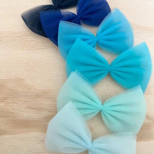 Tulle Hair Bow: 4&quot; Girls Hair Clip, Choose Your Color