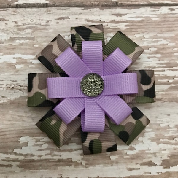 Camouflage Hair Bow Etsy