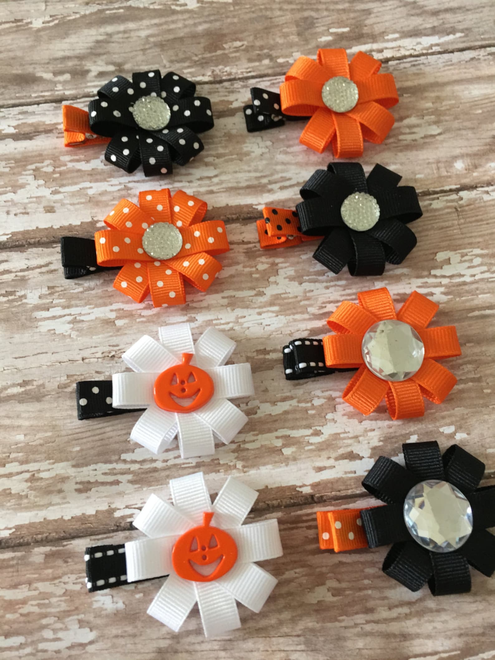 Halloween Baby Barrettes Halloween Baby Hair Clips Etsy
