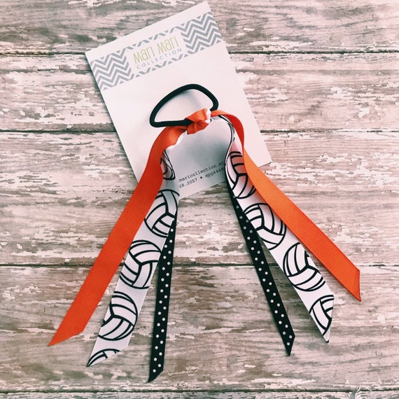 Volleyball Team Spirit Ribbon Ponies Volleyball Hair Ties