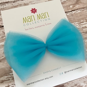 Tulle Hair Bow: 4-inch Girls&#39; Bow, Alligator Clip