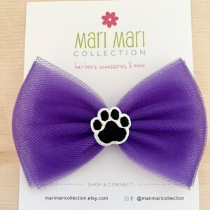 Paw Print Hair Bow - Puppy Paw Print Hair Bow - Cute Hair Bow for Girls