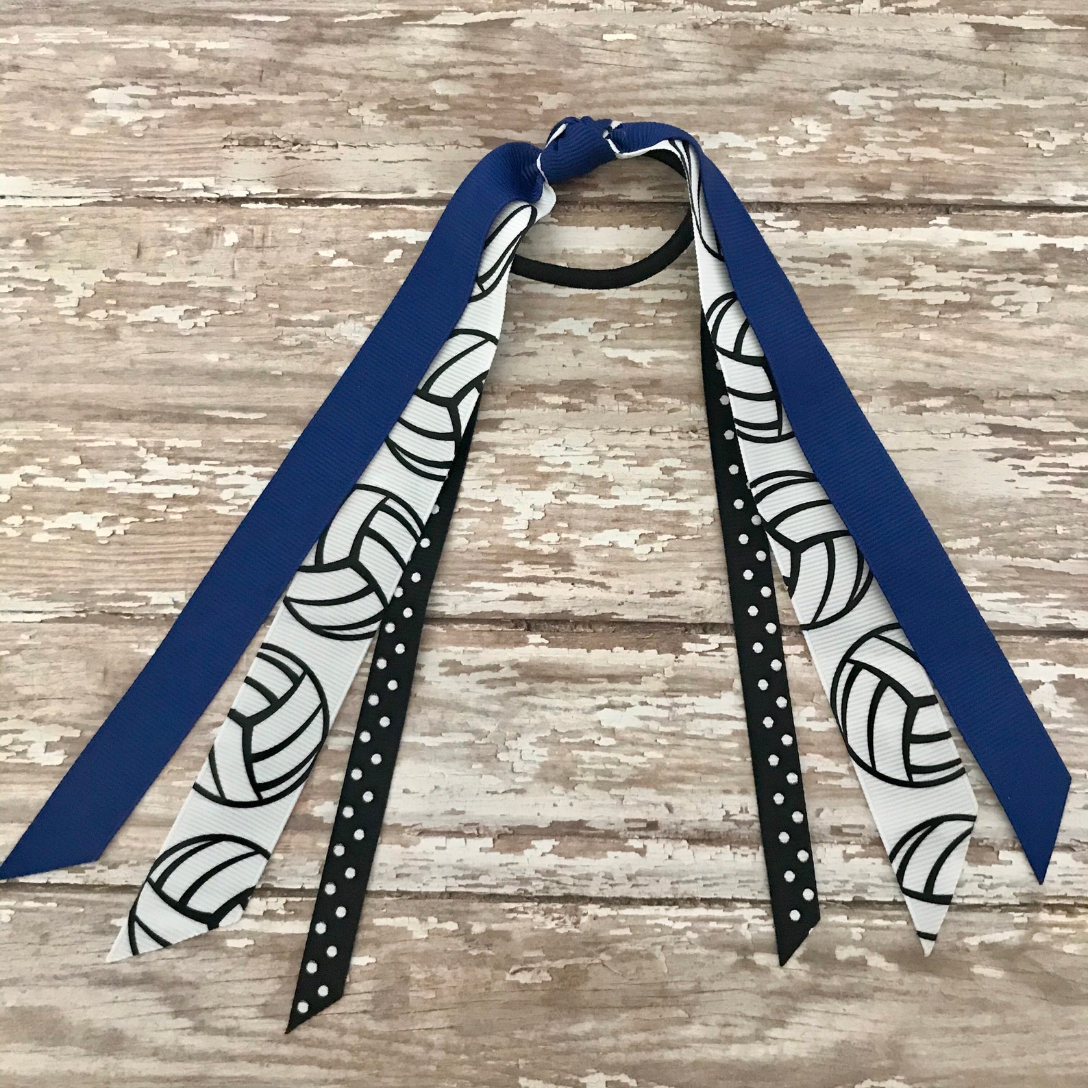 Volleyball Bow Tee Royal Blue Ribbon