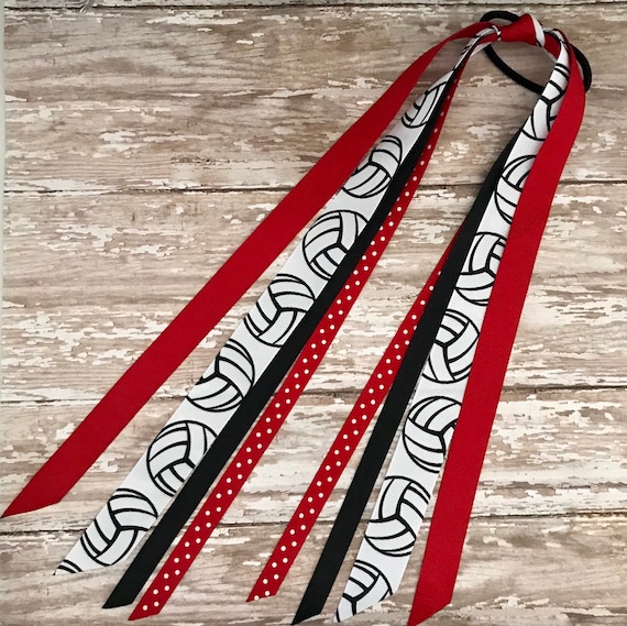 Volleyball Team Spirit Ribbon Ponies Volleyball Hair Ties Etsy