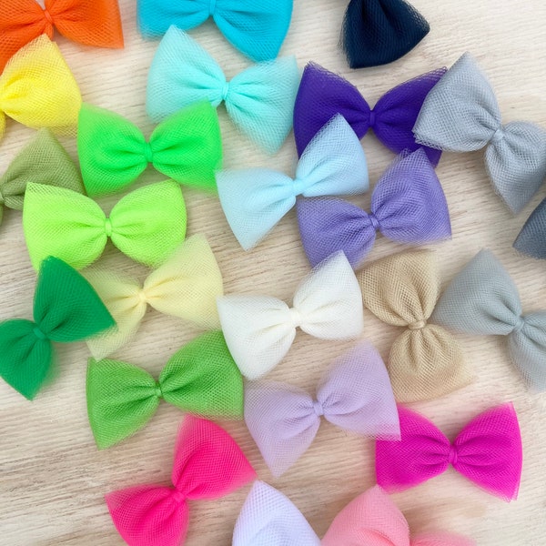 2" Hair Bows - Mini Tulle Hair Bows- Hair Bows - Small Hair Bows - Bows for Girls - Toddler Hair Bows -Girls Hair Bows - Baby Girl Hair Bows